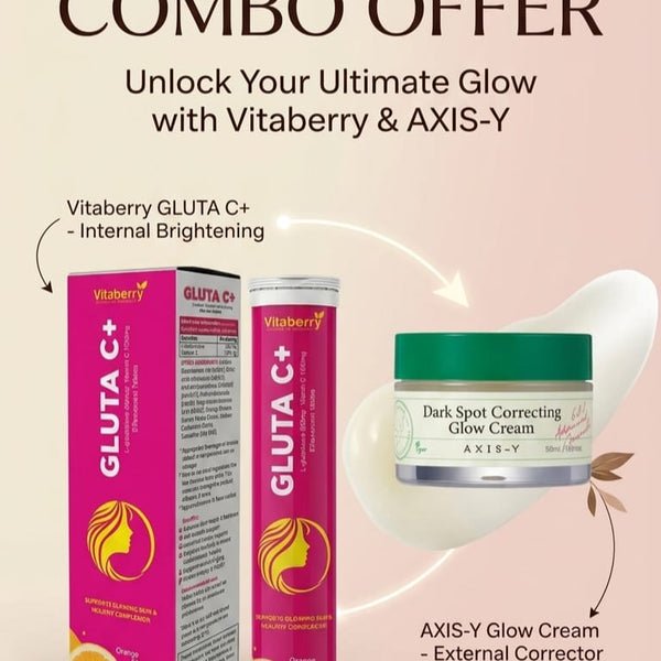 Vitaberry Gluta C+ Effervescent Tabs(2Pcs) With Axis-Y Dark Spot Correcting Glow Cream